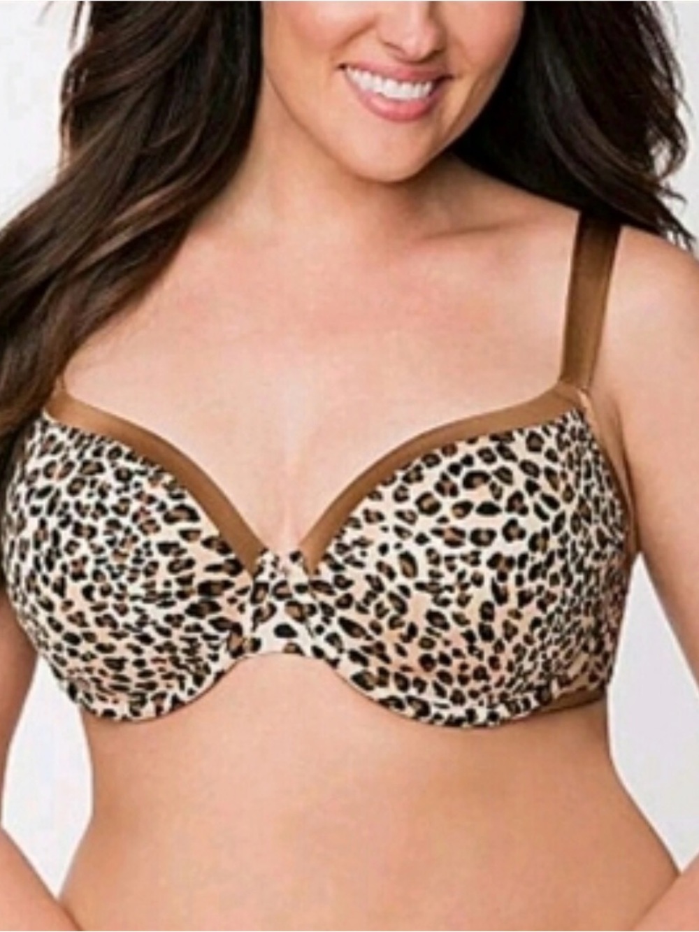 Cacique‎ Bra 42DD Lightly Lined underwire Leopard Print Padded Adjustable Strap